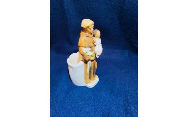 Vintage Ceramic Planter St Anthony Of Padua Holding Baby Jesus