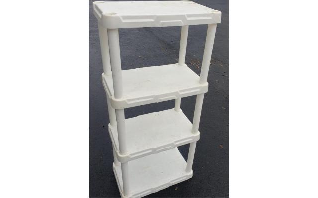 Plastic White 4 Tier Shelf