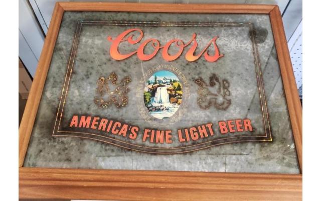 Vintage Coors Beer Mirror Light Up Sign