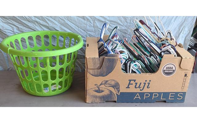 Basket With Box Full Of Hangers