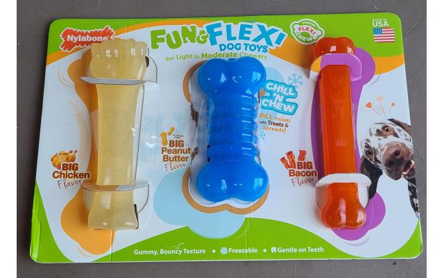 Nylabone Fun And Flexi Dog Toys 3-Count